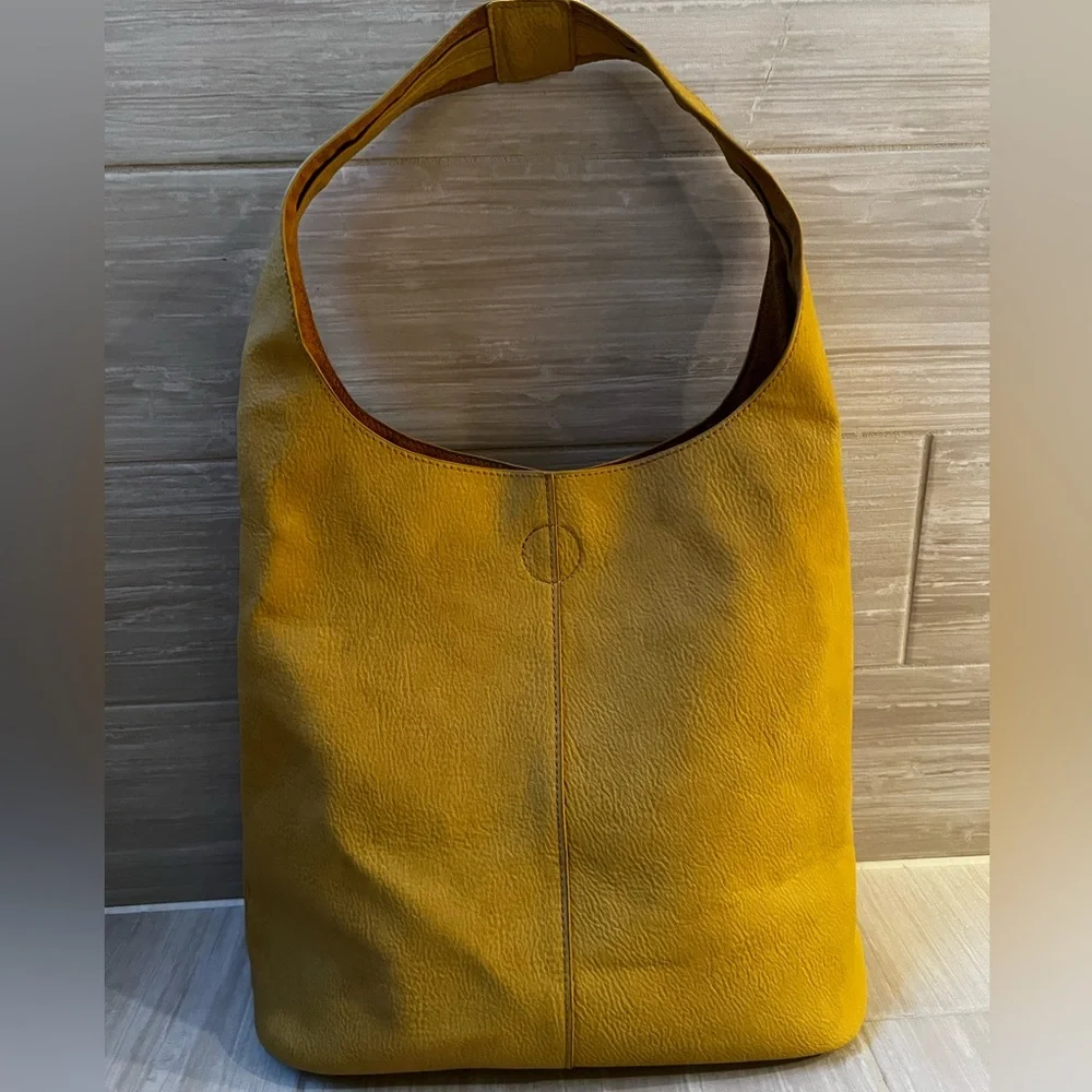 Mustard Yellow Vegan Leather Tote Bag